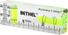 BETHEL 90°/180° Compact Level with Shatterproof Cross-check Magnetic Bubble, Mini Pocket Spirit Level for Picture Hanging Marking Measuring Instruments Layout tools (95×13×51(MM))