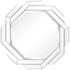 Interlaced Round Beveled Framed Wall Mirror for Bathroom,Vanity, Bedroom