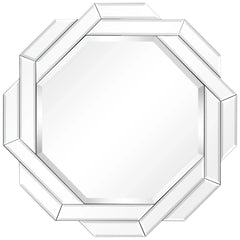 Interlaced Round Beveled Framed Wall Mirror for Bathroom,Vanity, Bedroom
