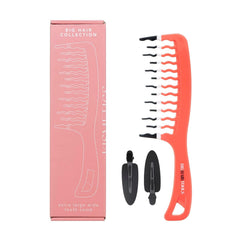 Big Hair Tools Extra Large Wide Tooth Comb for Thick, Curly, Wavy or Long Hair - Frizz-Free Detangling Shower Comb - Orange