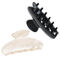 2 Pack Hair Claw Clips for Women Acrylic Claw Clips for Thick Hair Non-slip Clip for Hair Large Claws Hair Accessories for Women Girls(Black&White)