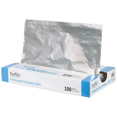 ForPro Professional Collection Embossed Foil Sheets 900S, Aluminum Foil, Pop-Up Dispenser, for Hair Color Application and Highlighting Services, Food Safe, 9” W x 10.75” L, 100-Count