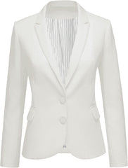 LookbookStore Womens Notched Lapel Pockets Button Work Office Blazer Jacket Suit