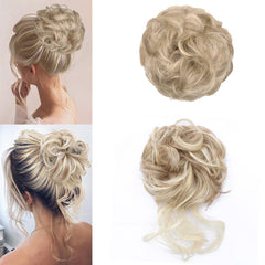KETHBE Messy Bun Hair Piece Tousled Updo Hair Buns Extension Elastic Hair Band Hair Pieces Curly Hair Bun Scrunchie For Women (Black)
