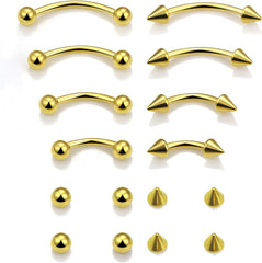 Eyebrow Piercing Jewelry Surgical Steel Curved Barbell Tiny Eyebrow Ring Vertical Labret Lip Jewelry Ear Rook Navel Small Belly Button Ring for Women Men 20g 16g 6mm/8mm/10mm/12mm