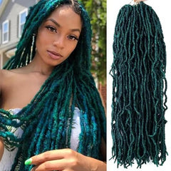 Soft Locs 24 Inch 6 Packs 108 stands Crochet Hair Faux Locs Pre-looped Super Lightweight Goddess Locs Synthetic Crochet Hair Braids For Black Women (1B, 24Inch(Pack of 6))