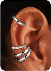 ππππ’π«π¬ 14K Gold Plated Ear Cuff Earrings for Women ππ¨π§ ππ’ππ«ππ’π§π - Hypoallergenic Ear Cuffs 14K Silver/Gold Plated Non Tarnish Clip on Cartilage Earrings Fake Earring Set Trendy Jewelry