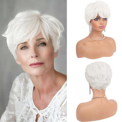 Haloo Blonde Pixie Wigs for Women - Short Natural Layered Haircut Synthetic Heat Resistant Hair Wig for Daily Costume