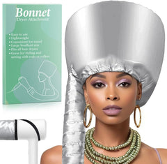 Hooded Hair Dryer Bonnet - Fast-Drying Bonnet Hair Dryer for Natural Hair, Deep Conditioning, Styling, & Curl Enhancing - Adjustable Fit, Heat Distribution, Portable & Lightweight for Travel(Black)