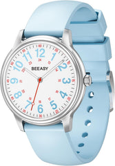 Beeasy Nurse Watch Waterproof for Medical Professionals Students Women Men,Watches with Second Hand Nursing 12/24 Hour, Easy Read Dial and Silicone Band, Military Time Luminouse