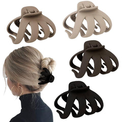 4PCS Extra Large Strong Hold Hair Clips for Thick and All Hair Types - 3.15" Jumbo Premium Octopus Claw Clips for Women and Girls
