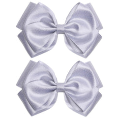 4.5-Inch Hair Bows Alligator Clips Delicate Satin Hair Accessories for Girls, Toddler, Kids and Women Birthday Wedding Christmas Occasions- Set of 2 (Hot Pink)