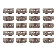 30pcs Hair Extension Clips U-Shape Stainless Steel Snap Clips for Wigs and Hair Extensions and Hairpieces, 30 Assorted Sewing Needles and 2 Rolls Thread (Light Brown)