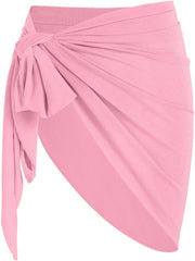 ZAFUL Metallic Shiny Short Sarong Coverups for Women Semi Sheer Bathing Suit Wrap Swimsuit Skirt Beach Bikini Cover Up