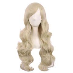 MapofBeauty 28"/70cm Charming Women's Long Curly Full Hair Wig (White)