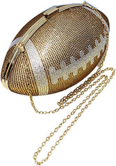 Women's Luxury Rugby ball shape Handbag with Shiny Rhinestones,Fashion Trends Evening Bag,for Wedding,Party,Prom