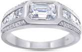 2 Carat Emerald, Princess & Round Cut Lab Created Moissanite Men's Anniversary Wedding Band Ring In 10K Or 14K Solid Gold (VVS1 Clarity, 2.00 Cttw)