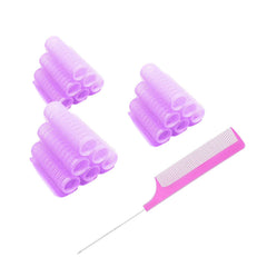 18PCS Self Grip Small Hair Curlers Heatless Roller Hair Curlers Pro Salon Hairdressing Curler DIY Curly Hairstyle Hair Rollers Tools Rat Tail Comb for Women Medium Short Hair(0.8 x 2.4 Inch)