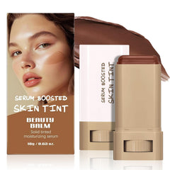 Beauty Balm Serum Boosted Skin Tint, Lightweight Solid Tinted Foundation Stick for Women Face Makeup with Natural Finish, Long-Lasting and Moisturizing Solid Tint Contour Stick for All Skin Types (#6)