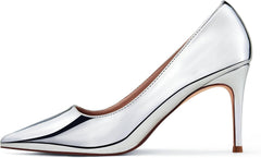 Elisabet Tang 3 in Classic Pointy Pull on Heeled Wedding Pumps - Comfortable Stiletto Closed Toe Dress Heels for Prom Work