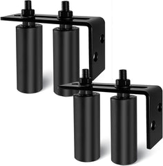 2 Pack 4" Universal Gate Roller Guide,Nylon Slide Gate Guide Rollers with Black L Bracket, Gate Hardware Roller Kit for Sliding/Rolling Gates/Barn Door Guide -2 Kit(Black)