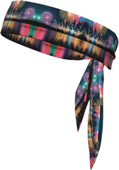 Jamaica Beach Print Sports Head Tie Bandanas - Elastic Adjustable Bands for Workout, Beach, Summer, Jogging, Cycling
