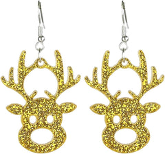 Christmas Acrylic Earrings Glitter Christmas Tree Sweater Reindeer Bulb Holiday Earrings Decoration Christmas Jewelry