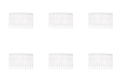 6 Pcs 14 Teeth Hair Side Comb Twist French Vintage Style Hair Clips Pins Accessories Supplies for Women Girls Bridal Wedding Veil Fine Long Curly Hair (Black)