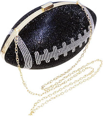 Women's Luxury Rugby ball shape Handbag with Shiny Rhinestones,Fashion Trends Evening Bag,for Wedding,Party,Prom