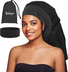 Hair Dryer Bonnet Attachment – 28.5" XL Hooded Dryer Cap for Faster Drying & Deep Conditioning, Extra-Large Space Fits Thick, Curly Hair & Styling Tools (Black, Extra Large)