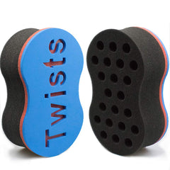 Twist Hair Sponge Brush Curl Sponge Big Holes for Women and Men Dread Foam Afro Curling Loc Barber Coil Nappy Brush Wave Black Sponge 3 Pcs