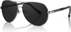 Olwen XXL Aviator Sunglasses For Large Heads (Polarized), Extra Large, Big and Tall, XL + Free Hard Case