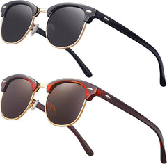 Classic Semi Rimless Polarized Sunglasses for Men Women Half Frame Retro Driving Sun Glasses NP1006