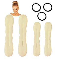 Styla Hair Magic Bun Maker (2 Small, 2 Large) Foam Sponge Bun Shaper Hair Accessories (Brunette)