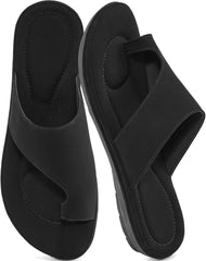 Summer Flat Sandals for Women: Comfortable Walking Dressy Slides for 2025 - Ladies Orthopedic Casual Shoes Indoor Outdoor