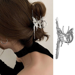 Elegant Cat Eye Flower Hair Accessories - 1Pc Strong Hold Large Jaw Clip for Thick or Thin Ponytails, Non-Slip Unique Design for Women