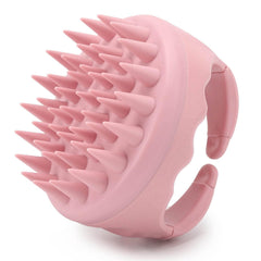 Hair Scalp Massager Shampoo Brush Hair Scrubber Washing Brush Silicone Scalp Exfoliator for Dandruff Removal- Beige