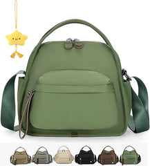 Veluna Shoulder Bag,Veluna Crossbody Shoulder Bag for Women,Solid Zipper Handbag, Large Capacity Nylon Handle Purse