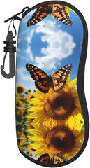Colorful spots Soft Glasses Case for Men & Women - Universal Fit for Eyeglasses, and Sunglasses, Black