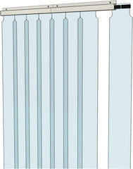 Awoco 51" x 84" Vinyl Strip Climate Control Curtain Kit, Slide-in Strips Perfect for Freezers, Coolers and Warehouse Doors NSF Approved Made in USA