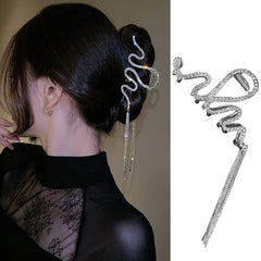 Hair Jaw Claw Clips Fish Bone Shape Large Metal Gold Fashion Nonslip Hairpin Catch Clip Accessories for Thick/Thin Hair HairStyling (Sliver)