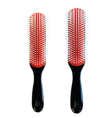 MDSTYLE Hair Brush for Curly, Thick, Wavy and Coily Hair - Curl Defining, Detangling, Styling, Blowdrying, Shaping - 9 Row Detangler Brush for Women and Men - Dry or Wet (Black Small 1pc)