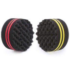 Small Hole Hair Sponge Brush for Twists Dreads Natural Hair Afro Curl Barber 2 PCS