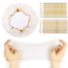 120PCS Elastic Hair Net Set for Food Service Workers 20pcs 24inch Invisible Hair Nets for Men Women Buns,50pcs U-Shaped Hair Pins 50pcs Bobby Pins for Bun Maker, 24inch,Black