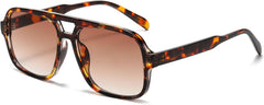 Hycredi Retro Aviator Sunglasses for Women Men, Trendy Square Shades, Vintage Classic Rectangle Sun Glasses