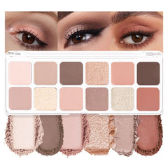 AMY'S DIARY 12Color Matte Purple Pink Eyeshadow Palette,Shimmer Eye Shadow Long-Lasting, and Highly Pigmented Elevate Your Eye Makeup