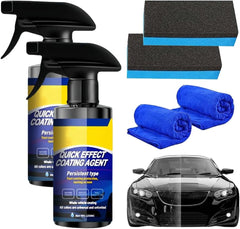 Advanced Car Quick-Acting Coating Agent Spray,Quick Effect Coating Agent for Car,Cars Scratch Wax Polish Spray Waterless Wash,Multi-Purpose Oil Film Emulsion Glass Cleaner (1 set)