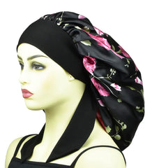 White Satin Bonnets for Sleeping Women Braids Long Hair Cover Silk Hair Bonnet Night Caps XL Large Satin Sleep Cap with Tie