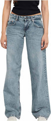 Women's High Waisted Flare Jeans with Belt Bootcut Stretchy Denim Pants Full Length Wide-Leg Casual Loose Fit Trousers