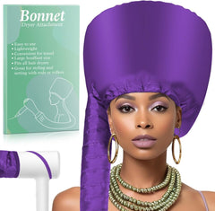 Hooded Hair Dryer Bonnet - Fast-Drying Bonnet Hair Dryer for Natural Hair, Deep Conditioning, Styling, & Curl Enhancing - Adjustable Fit, Heat Distribution, Portable & Lightweight for Travel(Black)